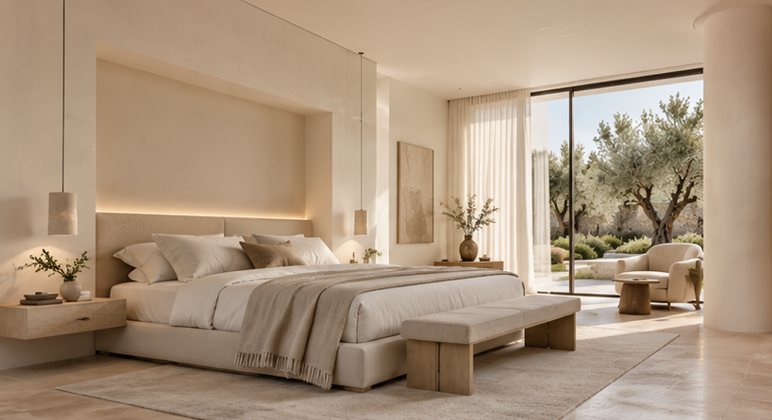 Suite parentale de la Villa Alpilles donnant sur le jardin
